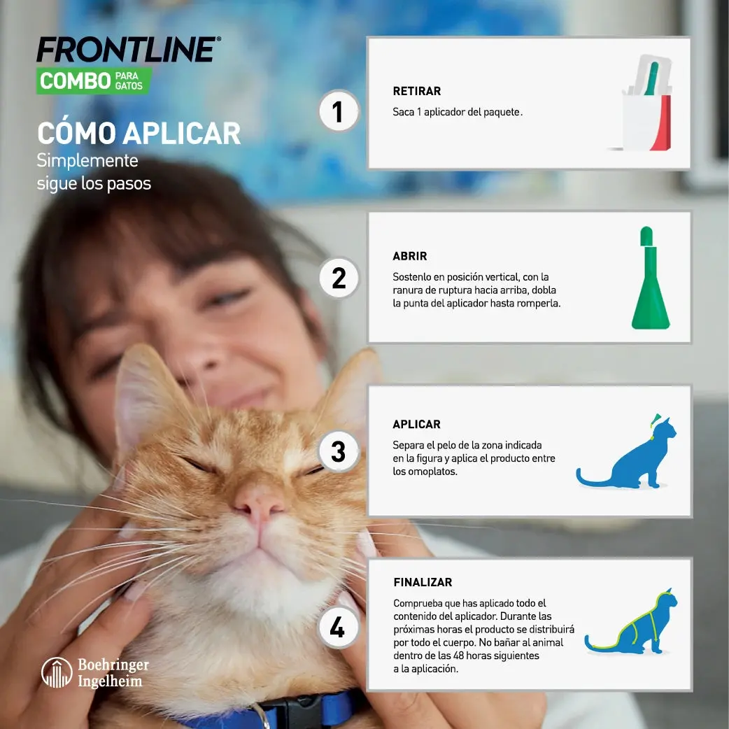 Frontline® Combo Antiparasitario Spot On para Gatos 3 Pipetas - Image 3
